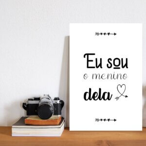 Placa Decorativa MDF Frase Namorados Menino Dela 30x40cm