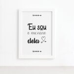 Quadro Frase Namorados Menino Dela Moldura Branca 22x32cm