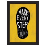 Quadro com Frase Positiva Every Step Moldura Preta 33x43
