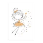 Placa Decorativa para Quarto de Menina Fada Amarela 20x30cm