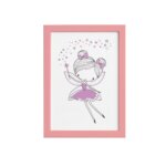 Quadro para Quarto de Menina Fada Lilás Moldura Rosa 22x32cm