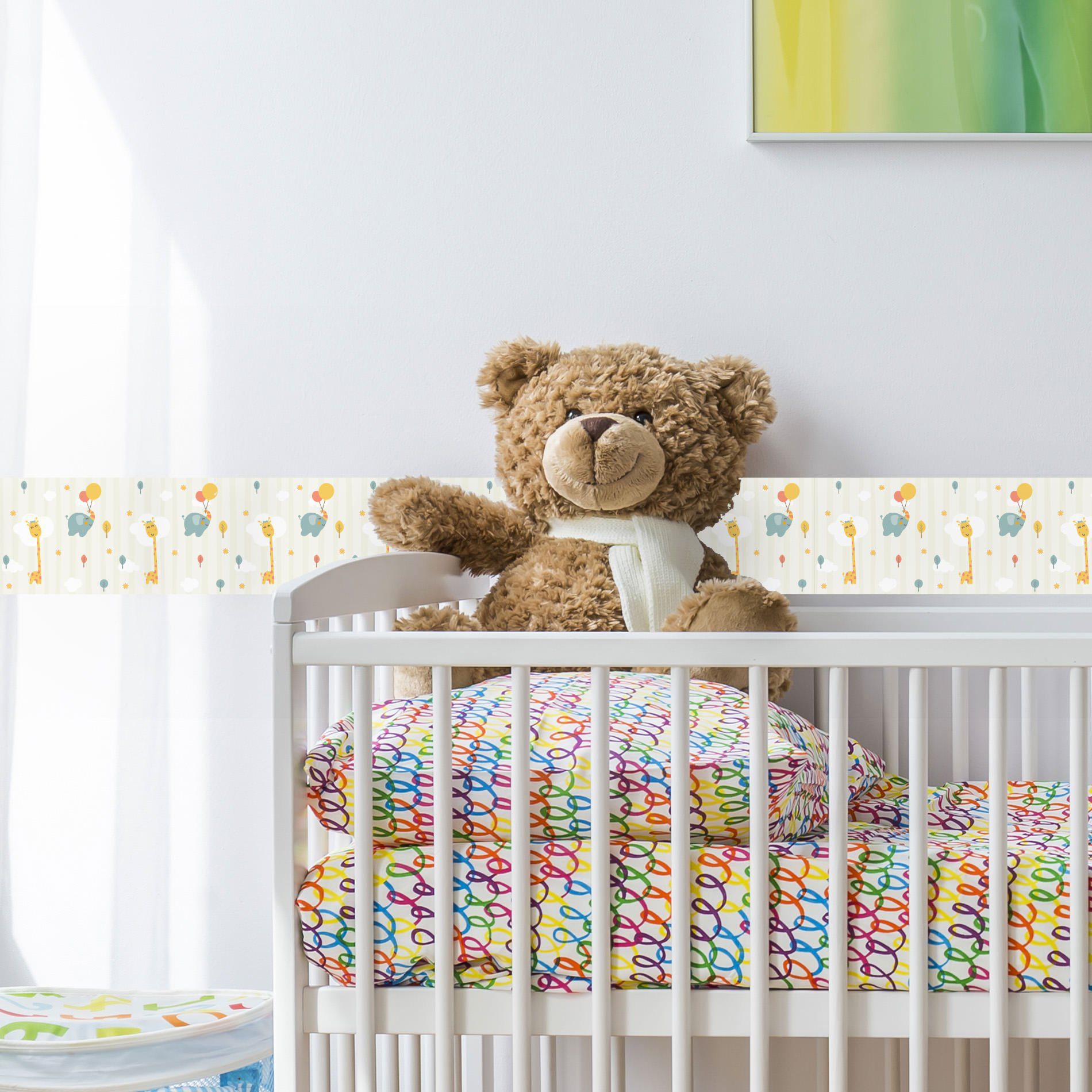 Adesivo de Parede Faixa Decorativa Infantil Bichinhos 10m x 10cm