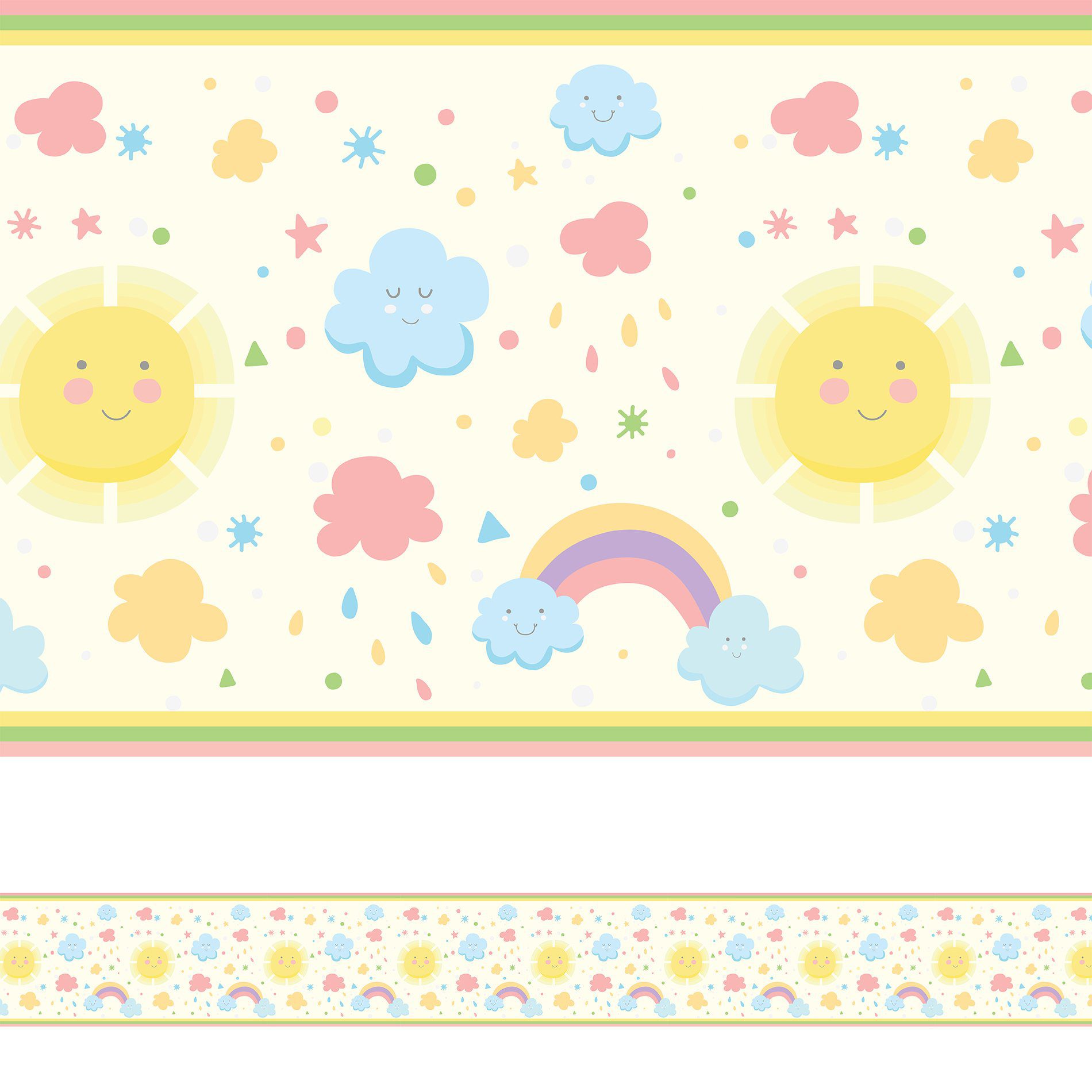 Adesivo de Parede Faixa Decorativa Infantil Arco Iris 10m x 10cm