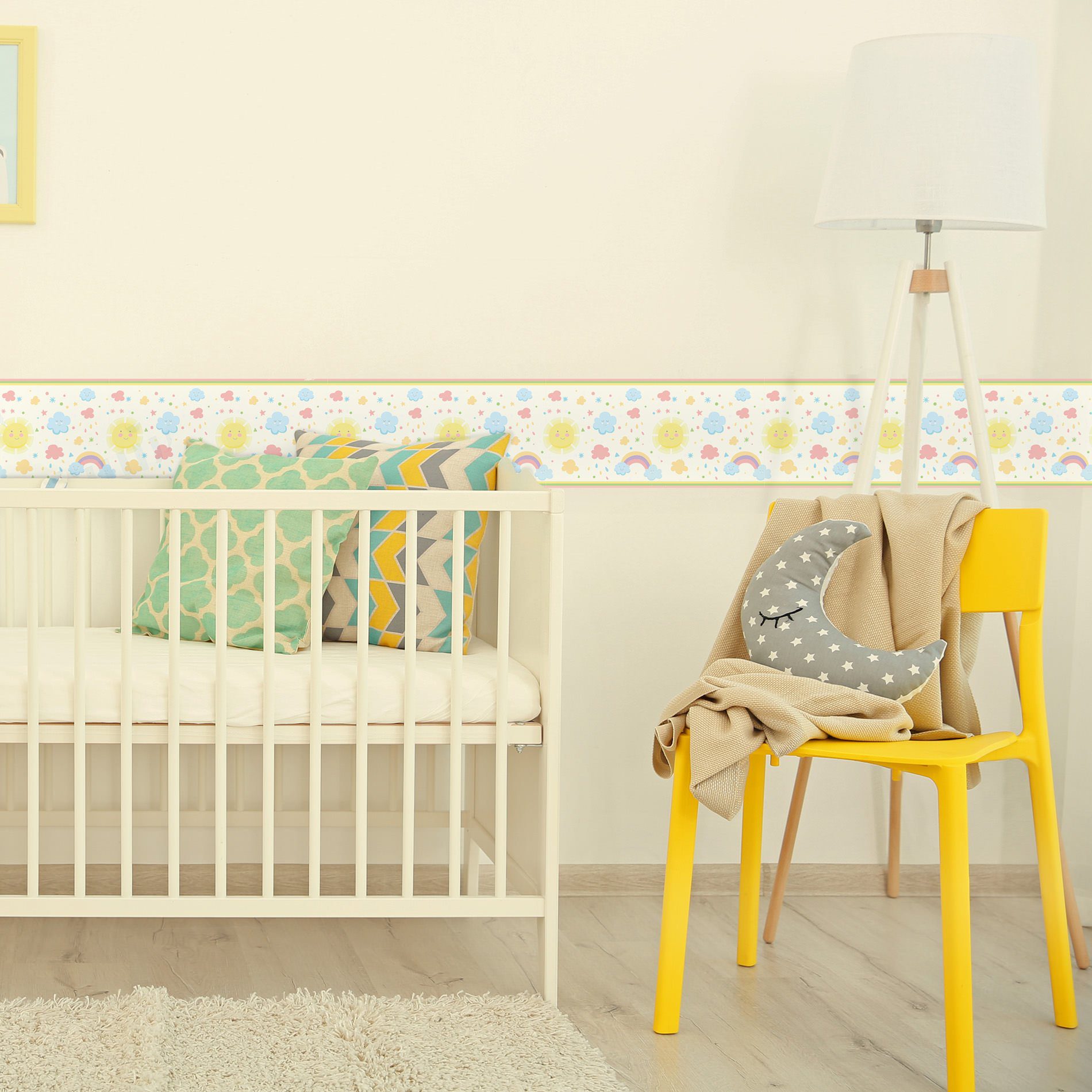 Faixa de Parede Infantil Adesiva Arco Iris 6mx15cm