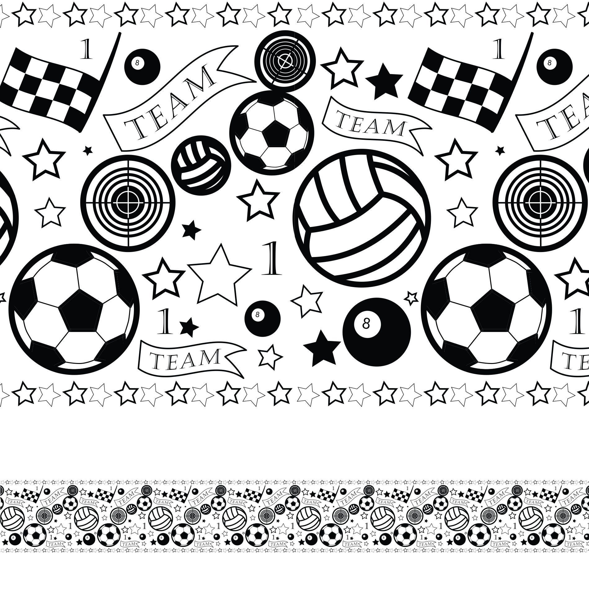 Faixa Adesiva Para Quato Meninos Esportes 6m x 15cm