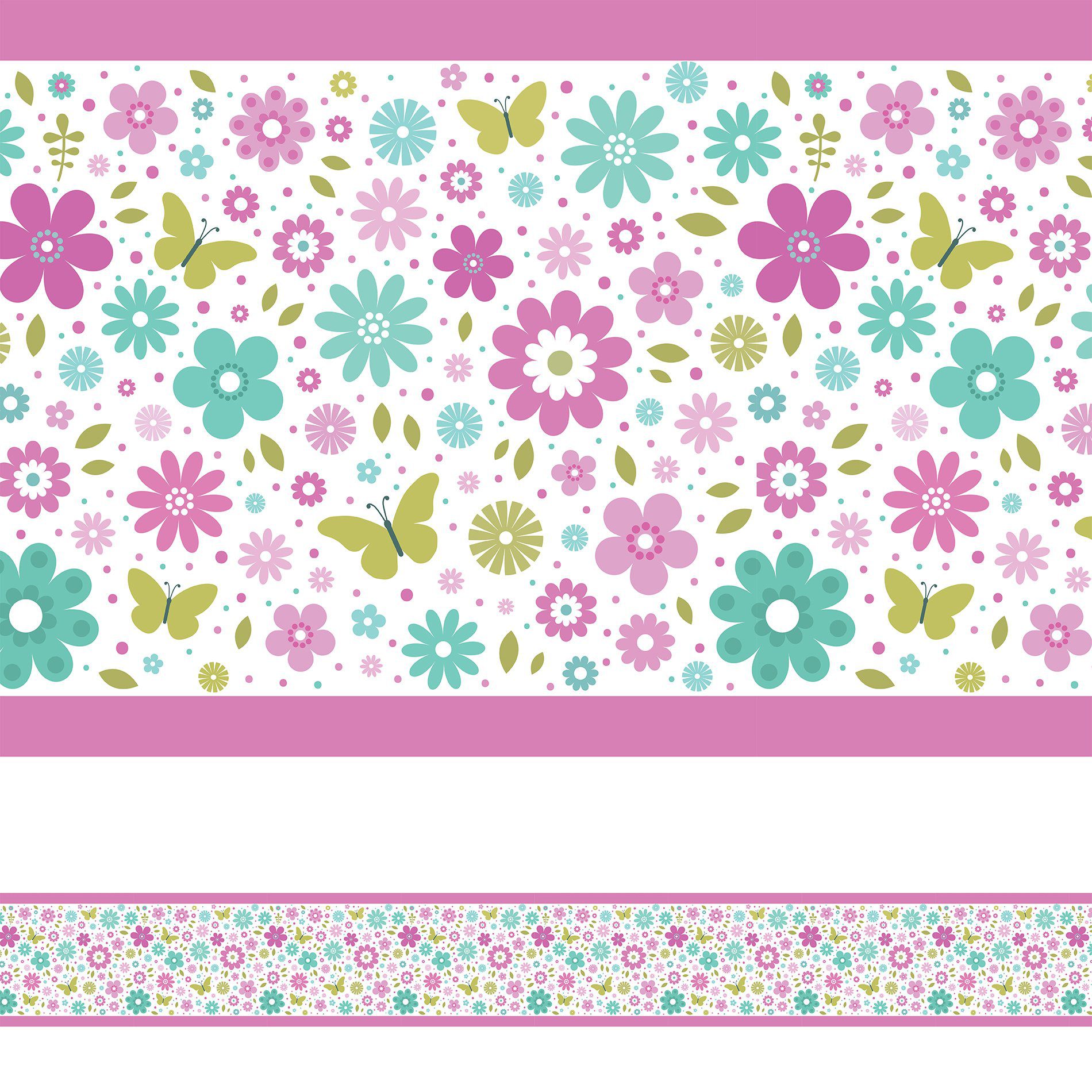 Adesivo de Parede Faixa Decorativa Infantil Borboletas 10m x 10cm