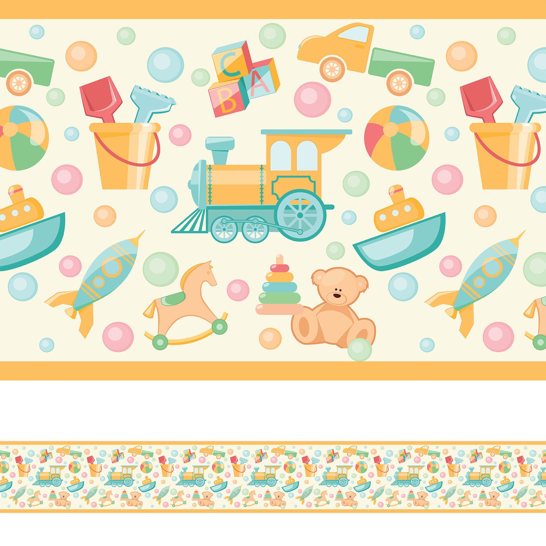 Faixa Decorativa Adesiva Infantil Brinquedos