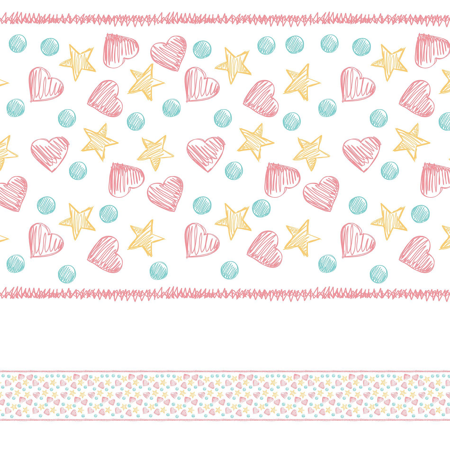 Adesivo de Parede Faixa Decorativa Infantil Coração 10m x 10cm