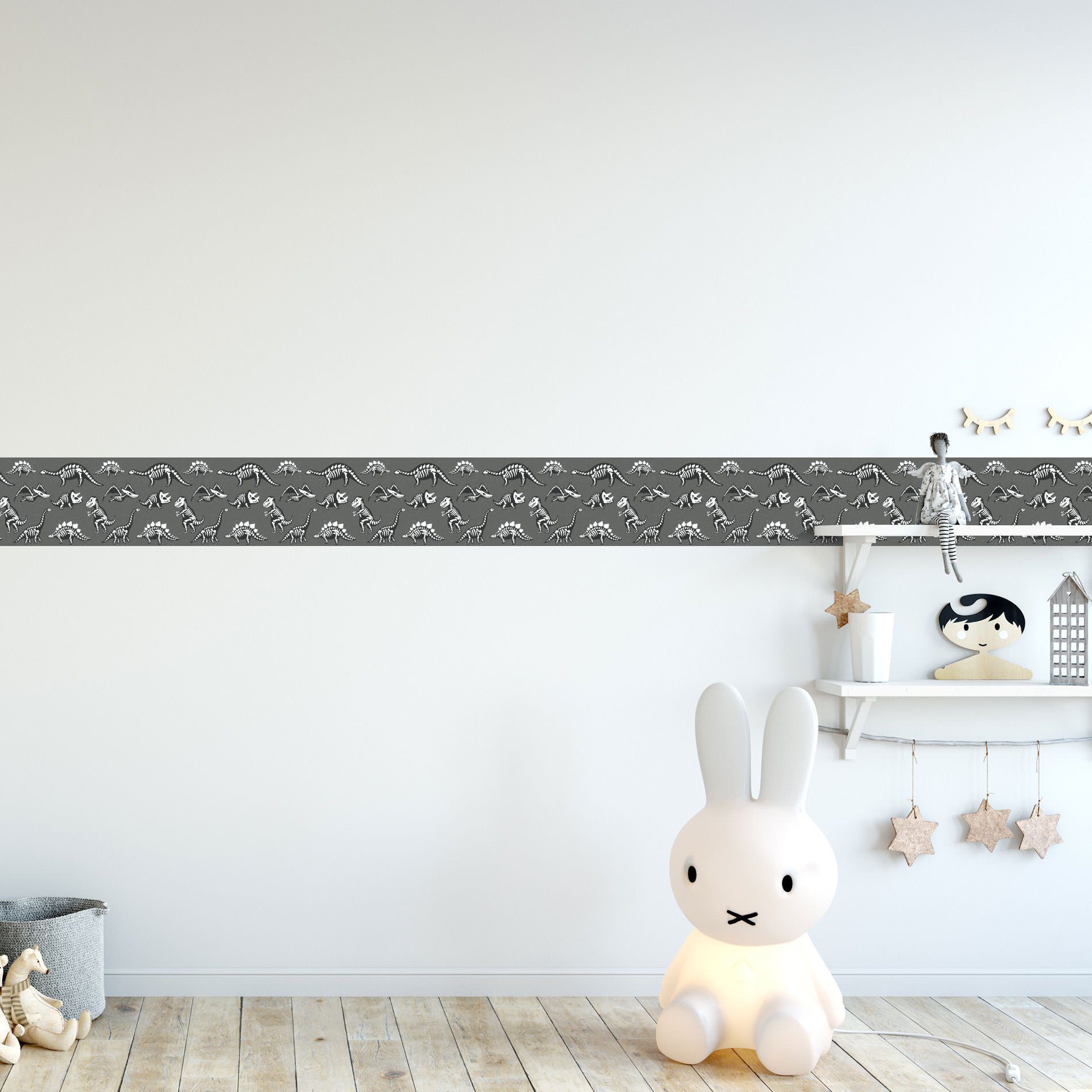 Adesivo de Parede Faixa Decorativa Infantil Dinossauros 10m x 10cm