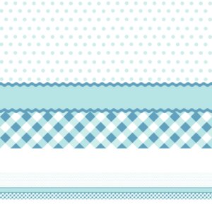 Faixa Adesiva Decorativa Xadrez e Poá Azul 10m X 10cm