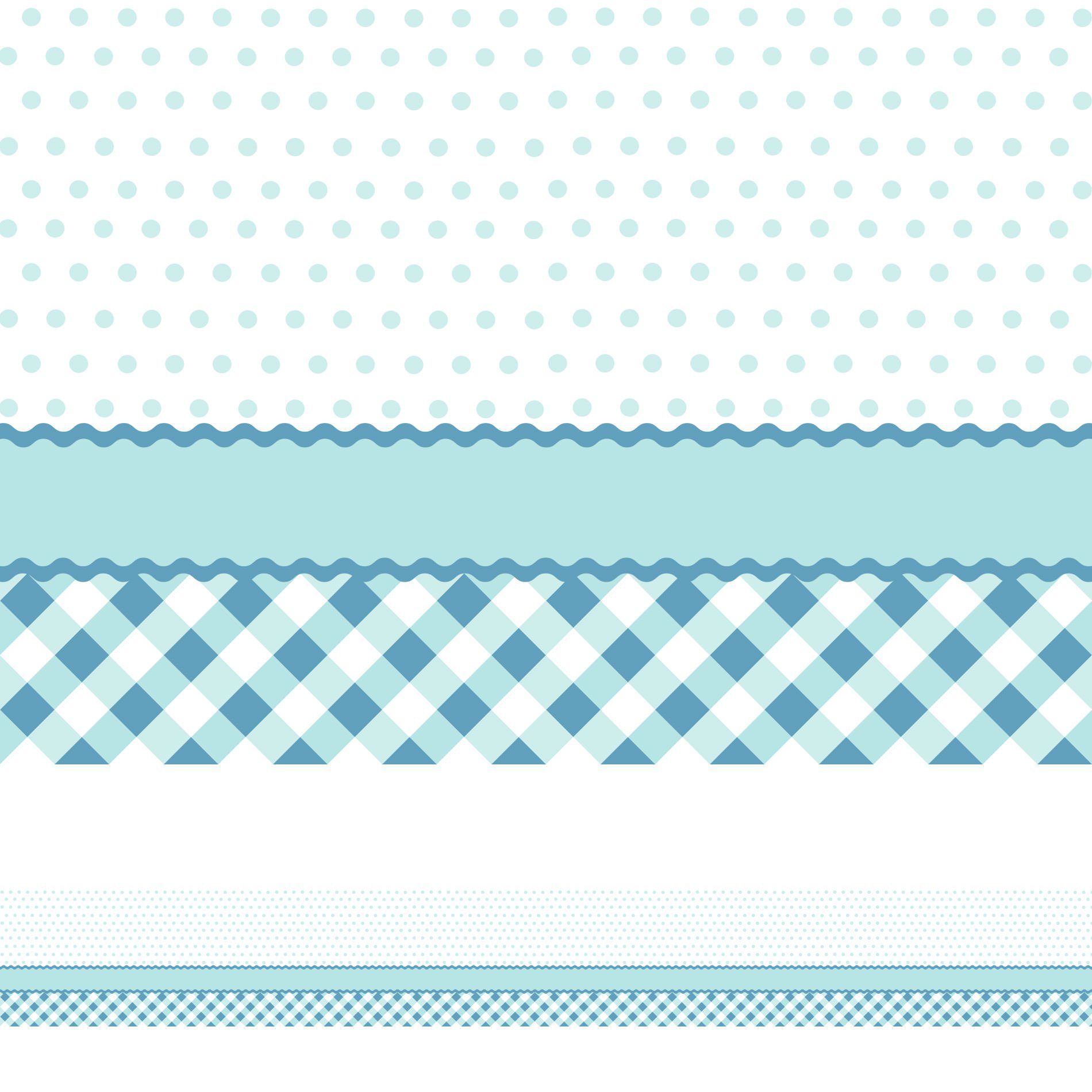 Faixa Adesiva Decorativa Xadrez e Poá Azul 10m X 10cm