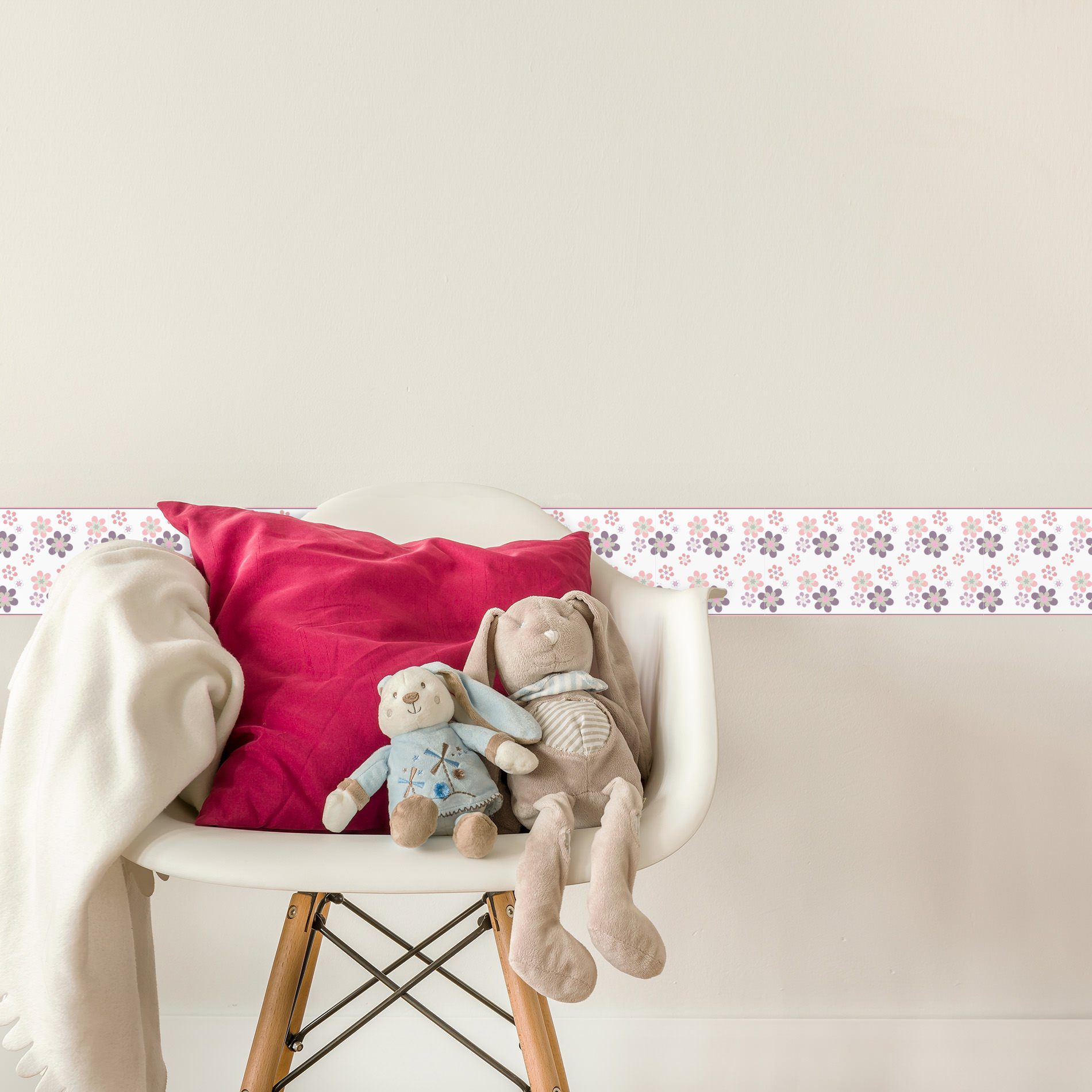 Faixa de Parede Floral para Quarto de Menina 3mx15cm