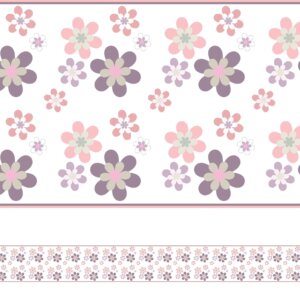 Faixa de Parede Floral para Quarto de Menina 5mx10cm