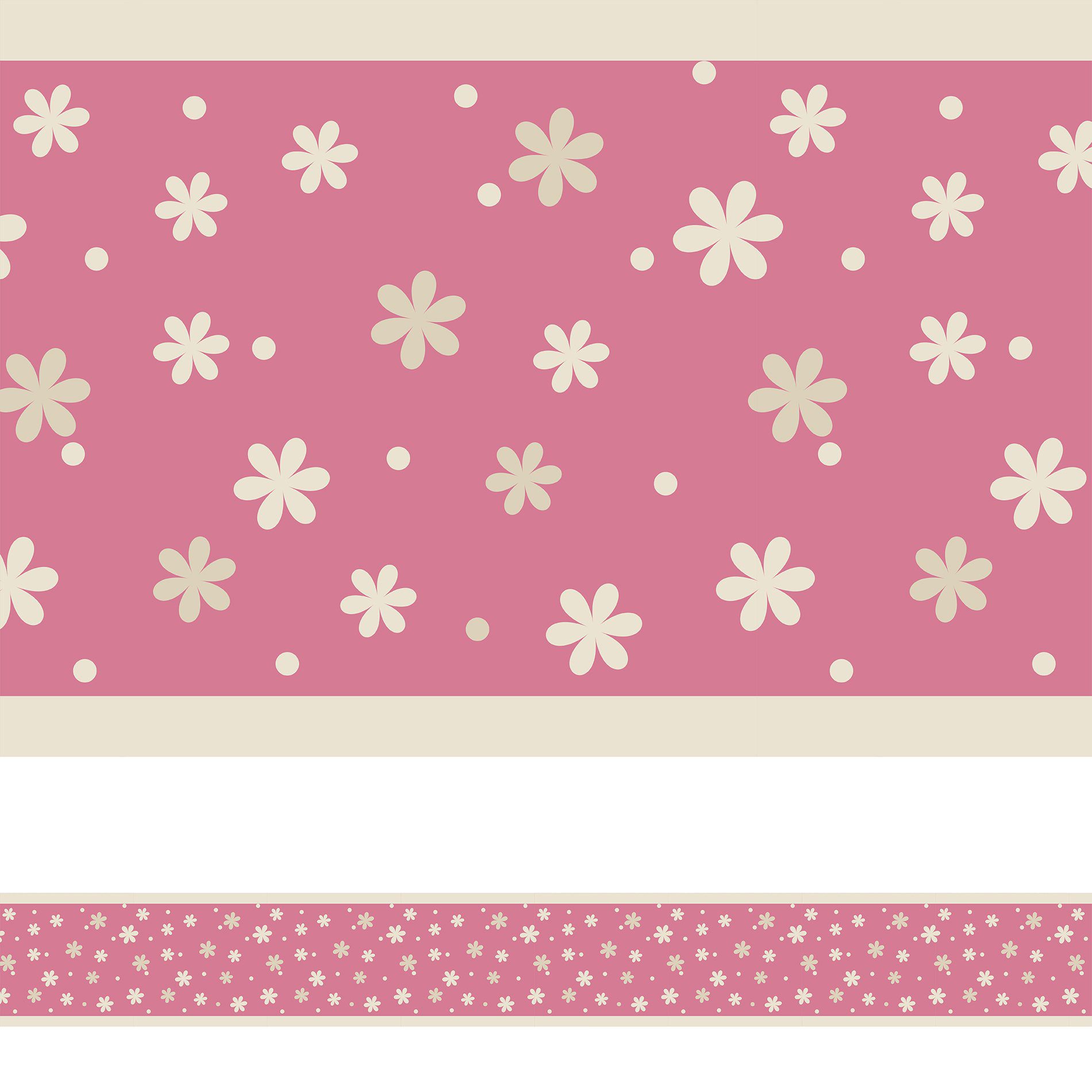 Adesivo de Parede Faixa Decorativa Infantil Floral 10m x 10cm