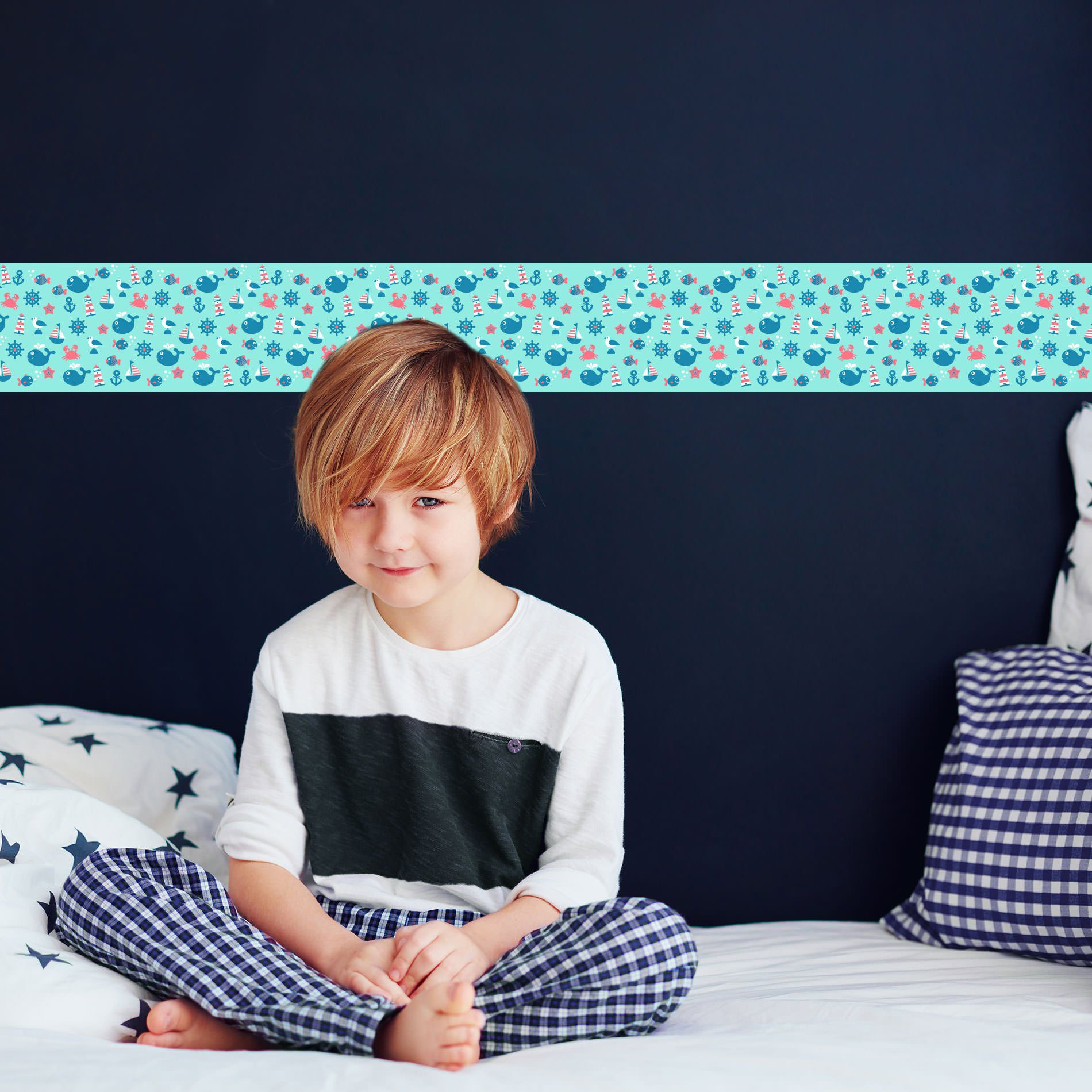 Adesivo de Parede Faixa Decorativa Infantil Peixinhos 10m x 10cm