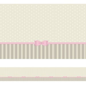 Faixa Decorativa para Quarto de Menina Laço Rosa