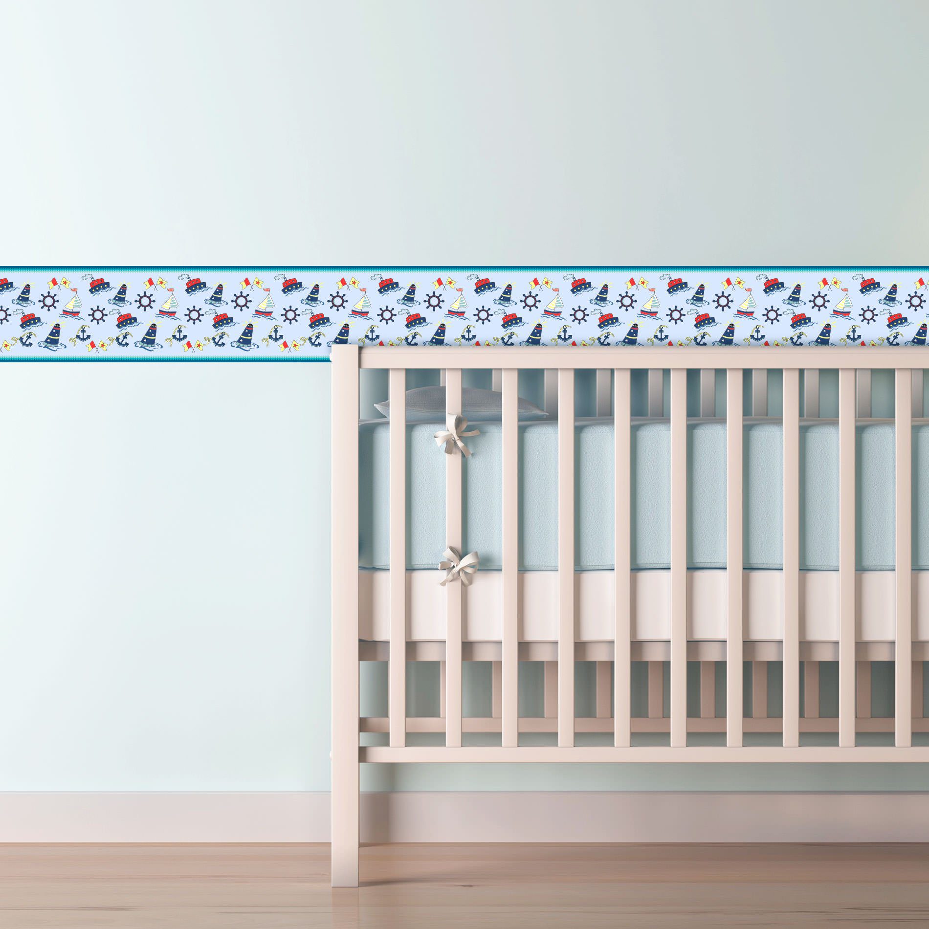 Adesivo de Parede Faixa Decorativa Infantil Marinheiro 6m x 15cm