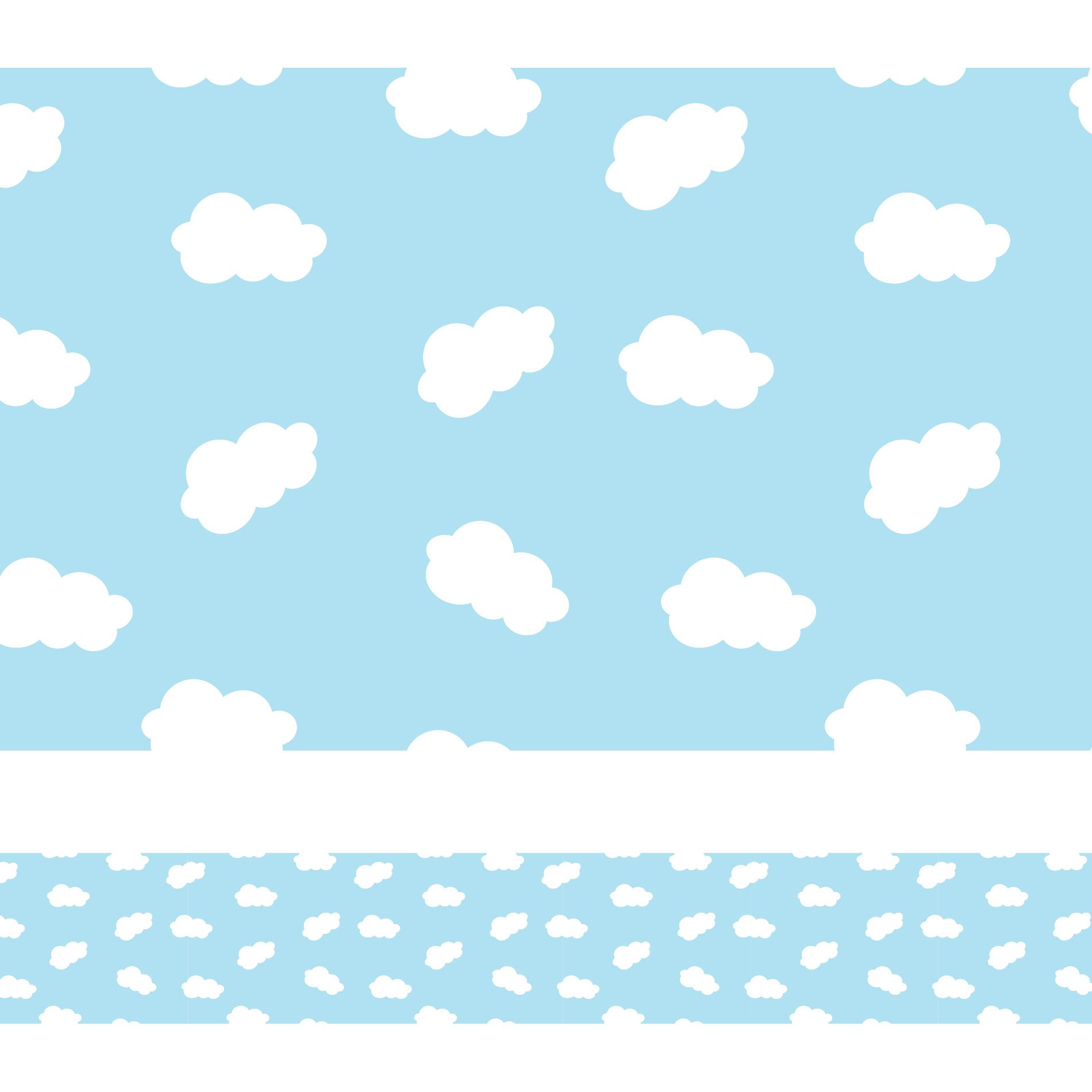 Faixa Decorativa Infantil Nuvens 10m x 10cm