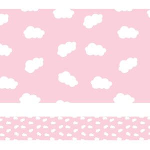 Faixa de Parede Nuvens em Rosa para Quarto Infantil