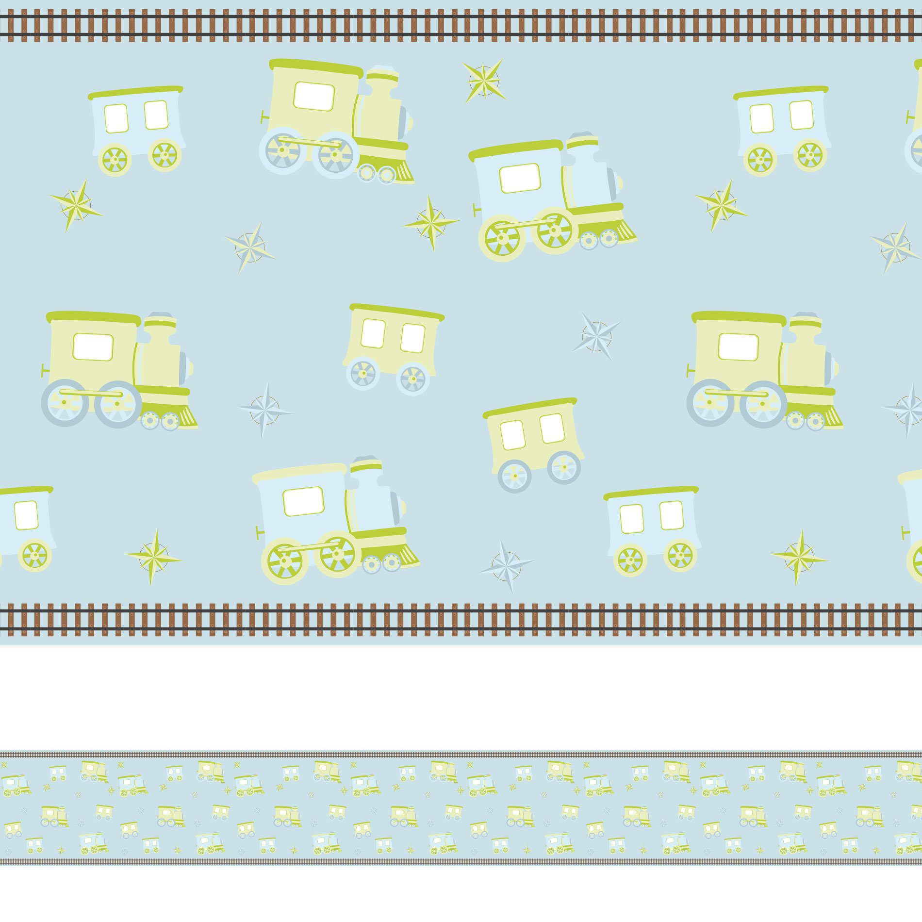 Faixa Decorativa Adesiva Infantil Trem 6m x 15cm