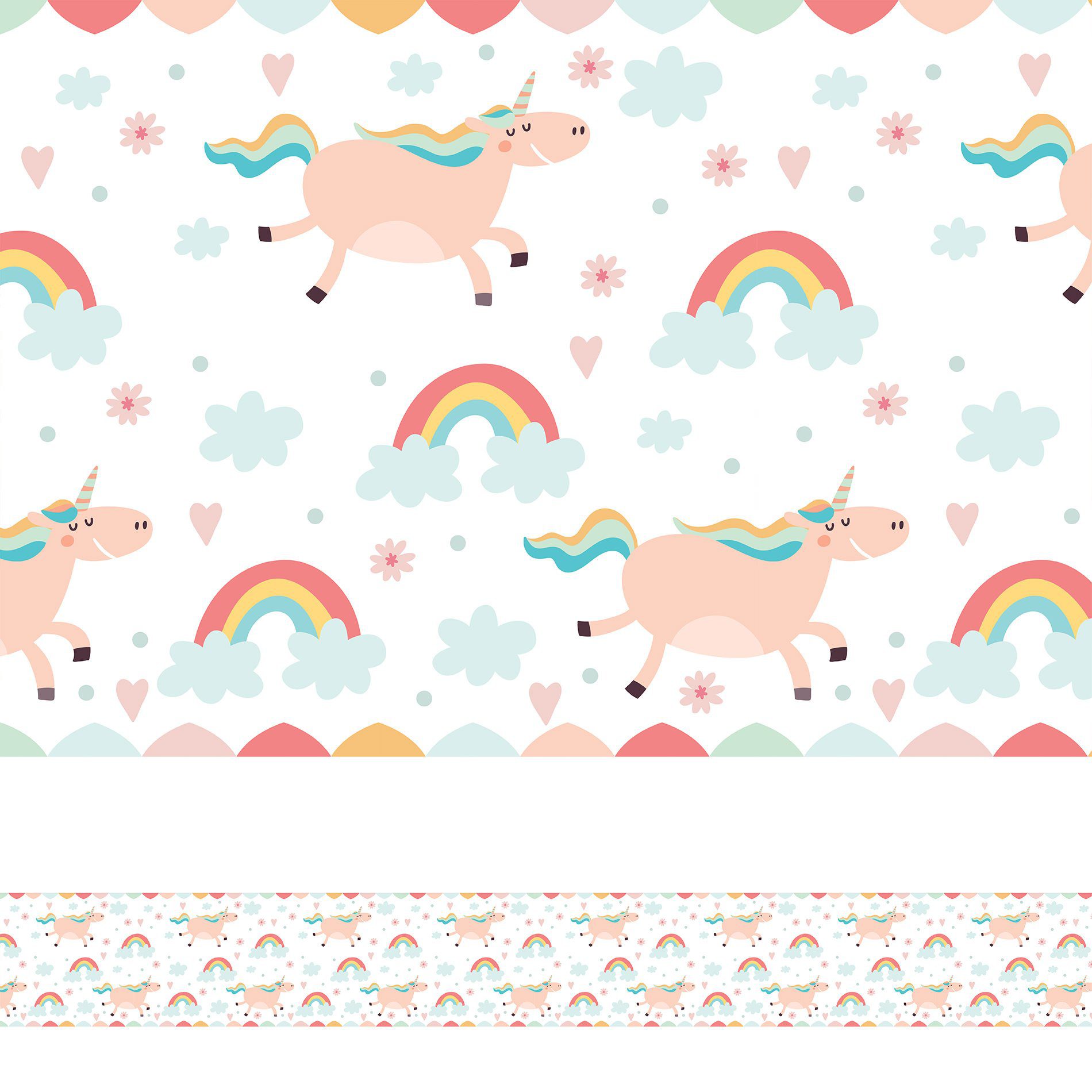 Faixa Adesiva Unicornio para Quarto de Meninas