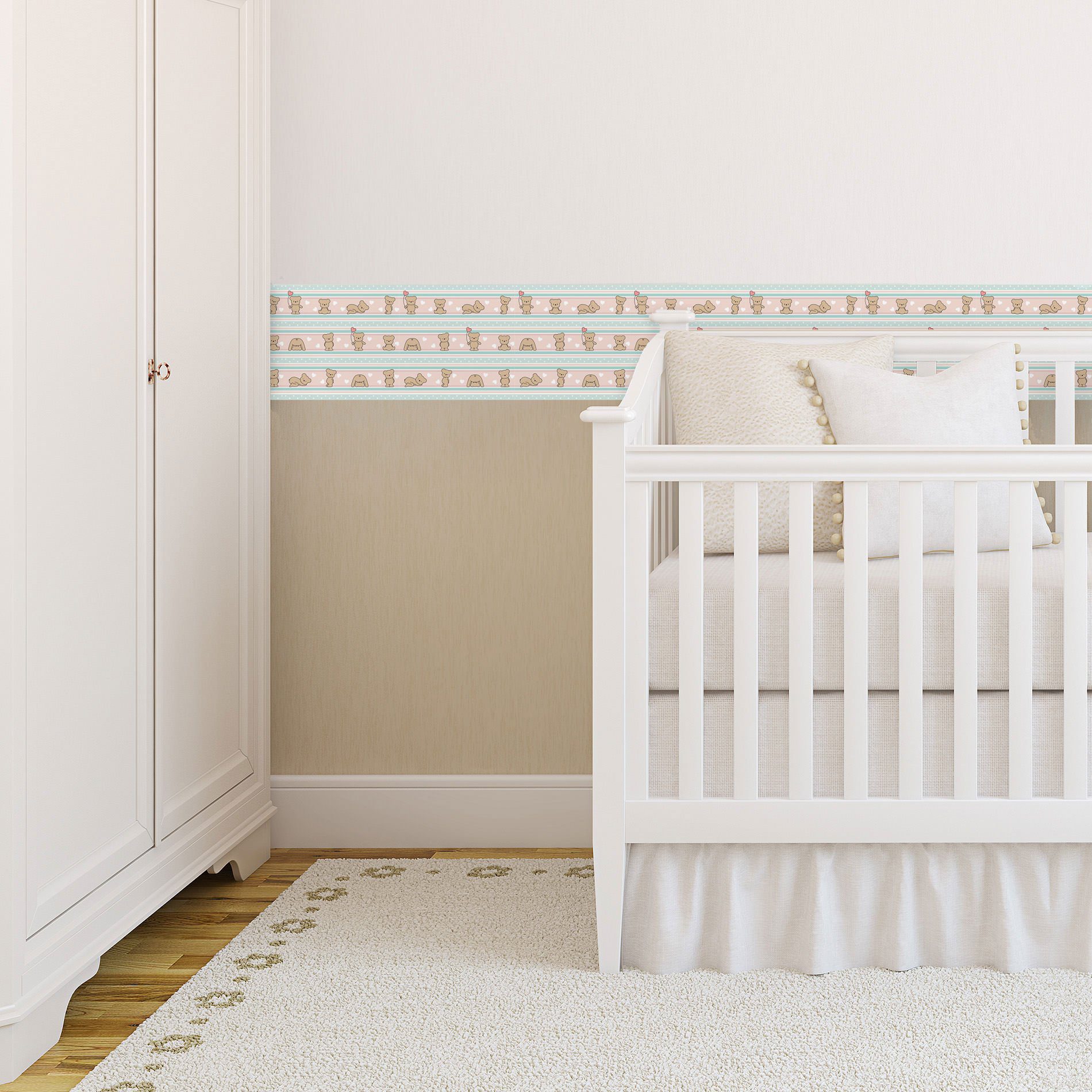 Faixa de Parede Ursinhos para Quarto de Bebê 3mx15cm