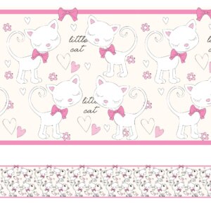 Faixa Decorativa para Quarto de Menina Gatinhos 10m x 10cm