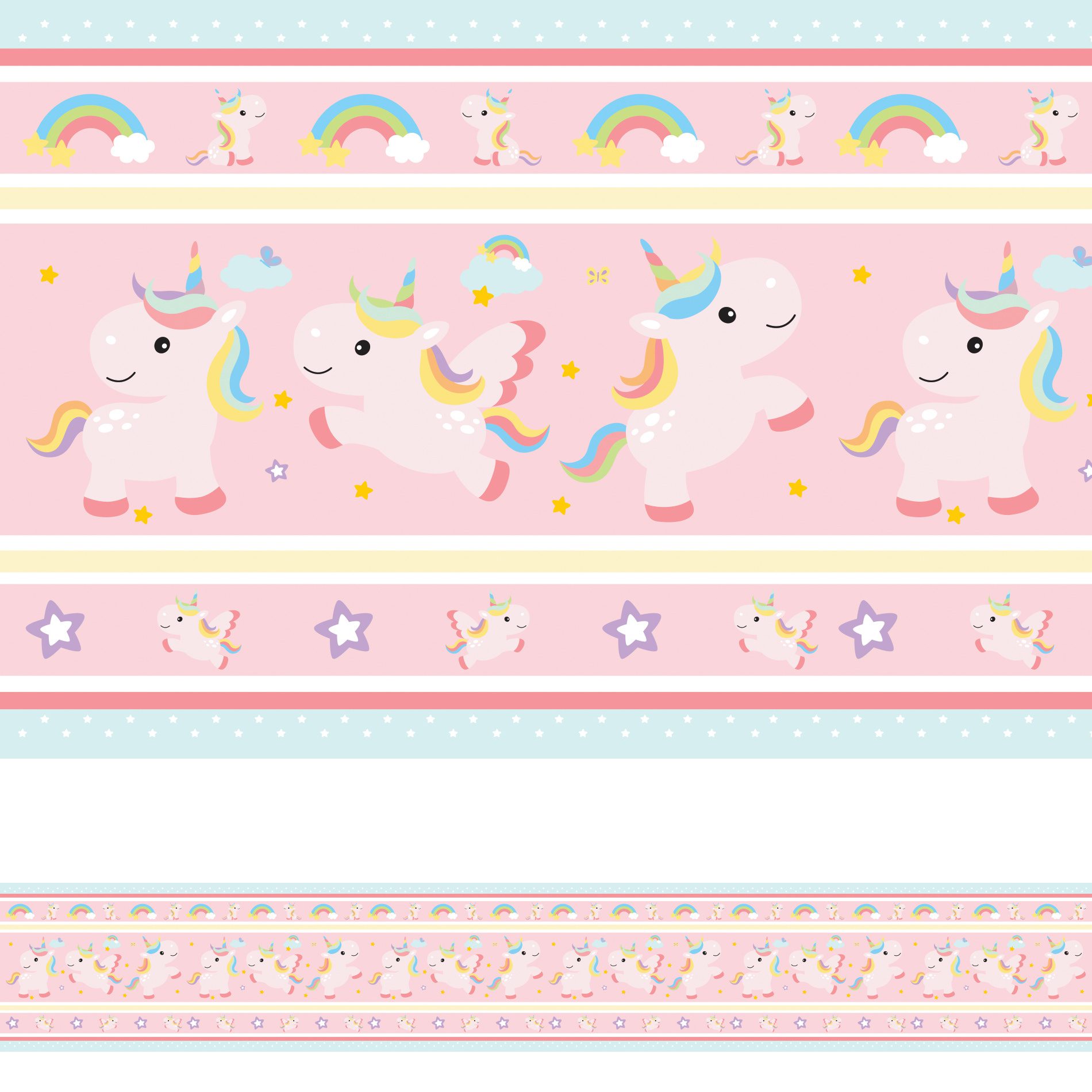 Faixa Decorativa Adesiva Infantil Unicórnio