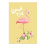 Placa Decorativa MDF Flamingo e Folha 30x40cm