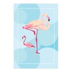 Placa Decorativa MDF Flamingos e Círculos 30x40cm