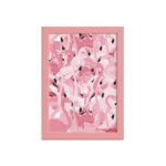 Quadro Flamingos Tropicais Moldura Rosa 22x32cm