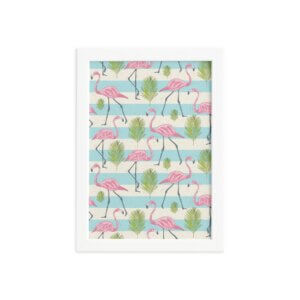 Quadro Flamingo Moldura Branca 22x32cm
