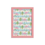 Quadro Flamingo Moldura Rosa 22x32cm