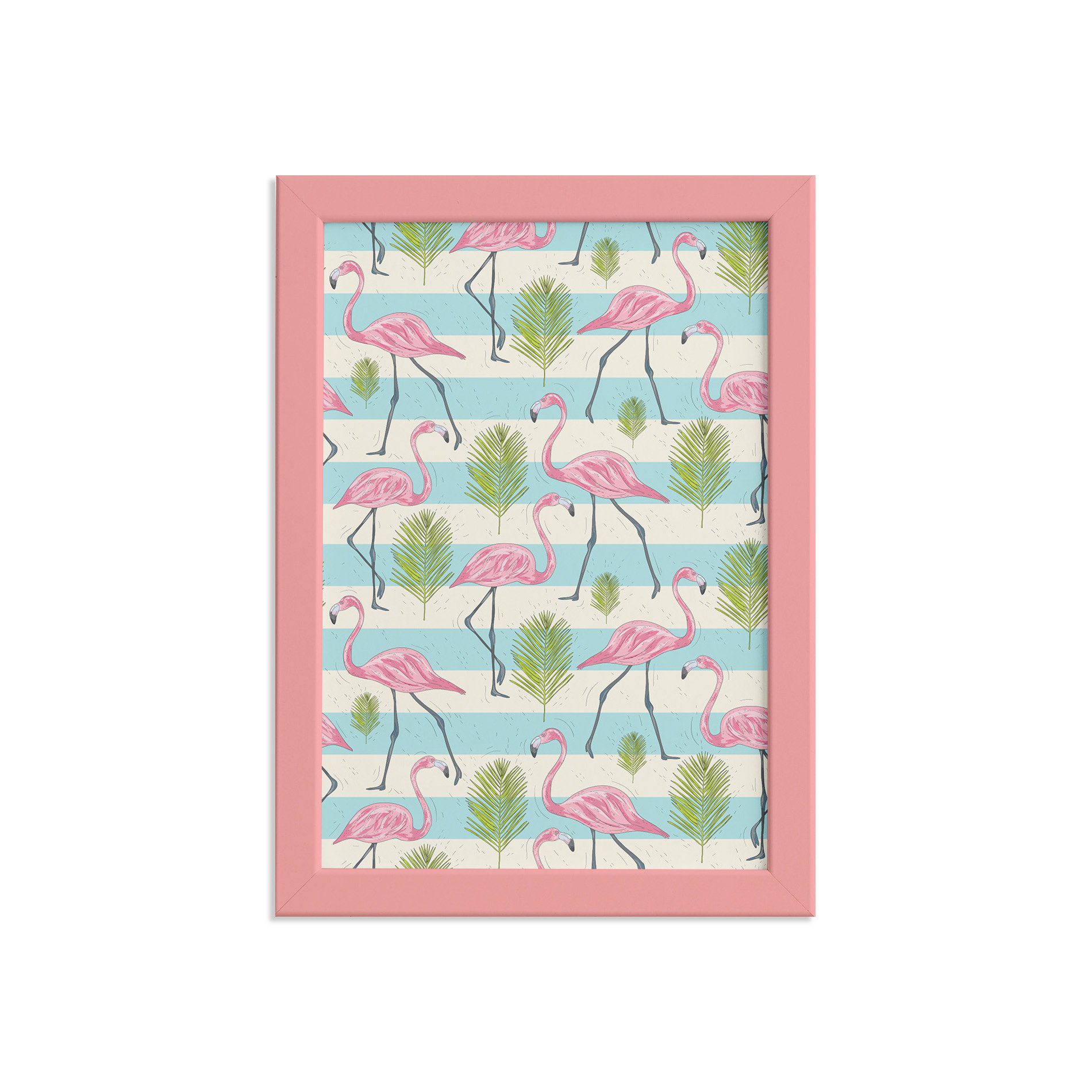 Quadro Flamingo Moldura Rosa 22x32cm