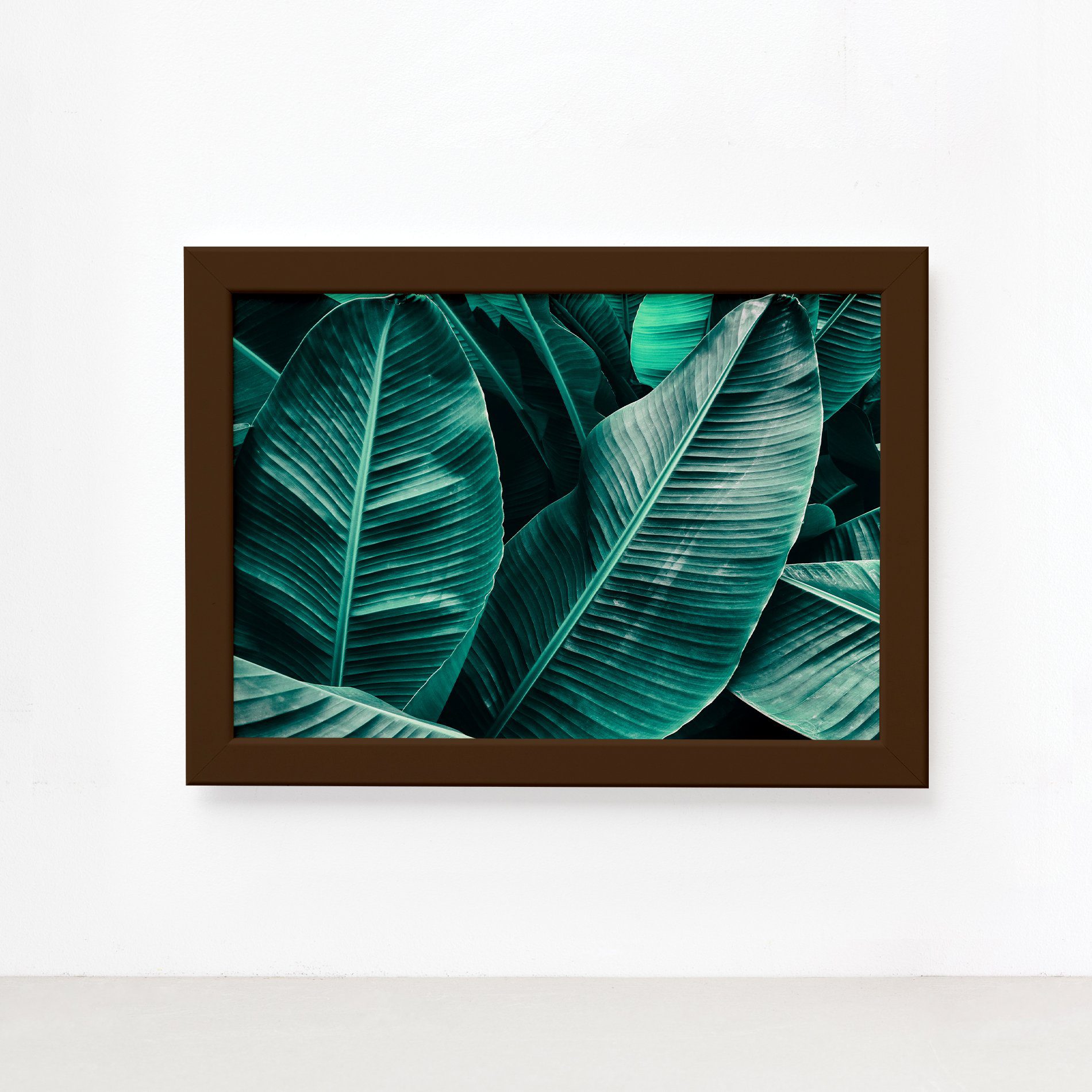 Quadro Decorativo Folhagem Folha Moldura Marrom 33x43cm