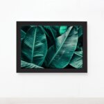 Quadro Decorativo Folhagem Folha Moldura Preta 33x43cm