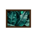 Quadro Decorativo Folhagem Folha Moldura Marrom 22x32cm