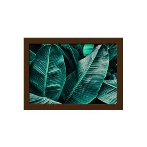 Quadro Decorativo Folhagem Folha Moldura Marrom 22x32cm
