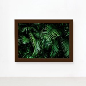 Quadro Decorativo Folhagem Folha 2 Moldura Marrom 33x43cm