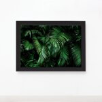 Quadro Decorativo Folhagem Folha 2 Moldura Preta 33x43cm