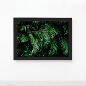 Quadro Decorativo Folhagem Folha 2 Moldura Preta 33x43cm