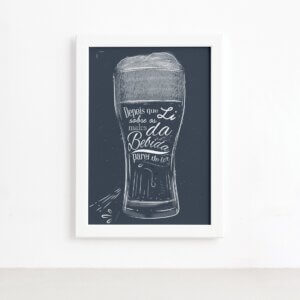 Quadro Frase Boteco Males Moldura Branca 22x32cm