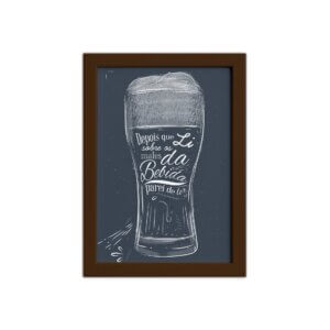 Quadro Frase Boteco Males Moldura Marrom 22x32cm