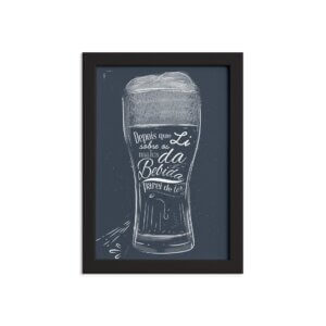 Quadro Frase Boteco Males Moldura Preta 22x32cm