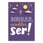 Placa MDF Infantil Frase Menina Sonhar Acreditar