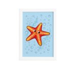 Quadro Infantil Estrela do Mar Moldura Branca 33x43cm