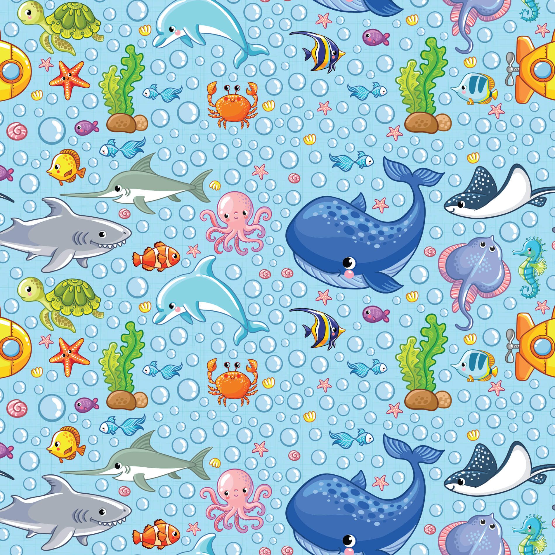 Papel de Parede Fundo do Mar Infantil