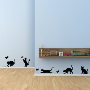 Adesivo de Parede Gatos Preto