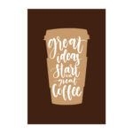 Placa Decorativa MDF Frase Great Coffee 30x40