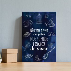 Placa Decorativa Infantil Bruxinho Harry Frase Viver 20x30cm
